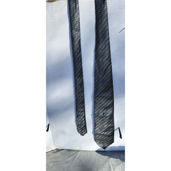 Blue Geometric Silk Tie Set Lot of 3 – Harvé Benard, Stafford, Polifroni Milano - Picture 1 of 16